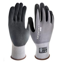 SANDYTACT, Guante nitrilo poroso tipo Sandy, gris-negro