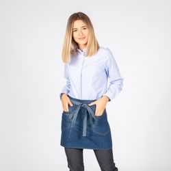 Short apron washed denim  40x69cm "redline"