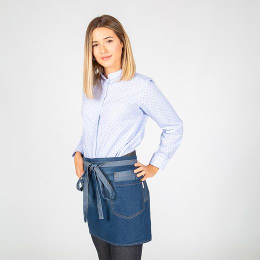 Short apron washed denim  40x69cm "redline"