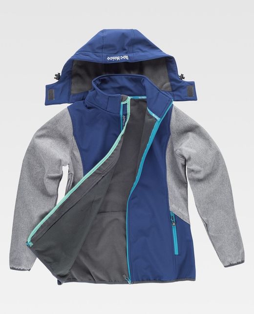 Softshell 96% Azulina / Gris Jaspeado