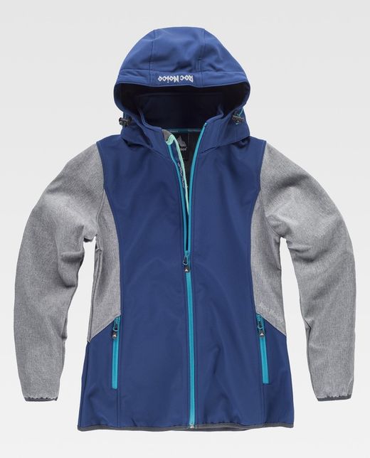 Softshell 96% Azulina / Gris Chiné