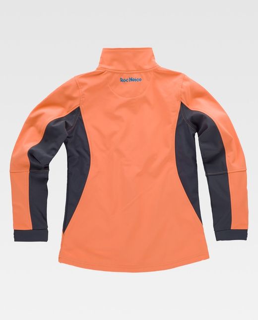 Softshell 96% Poliéster 4% Elastano de color Coral+Gris Oscuro Ref: RN1010002