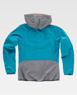 Softshell 96% Gris Jaspeado / Turquesa
