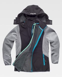 Softshell 96% Poliéster 4% Elastano Negro / Gris Jaspeado