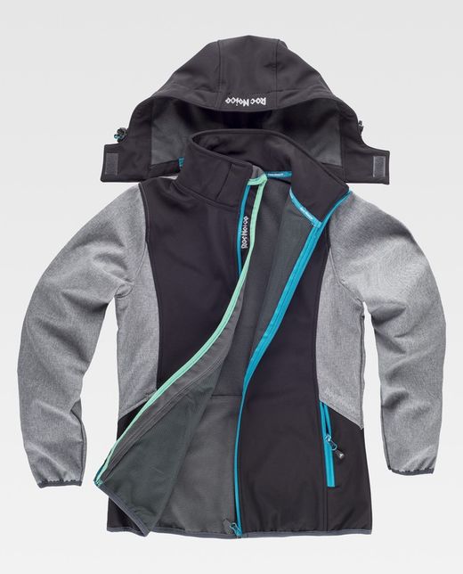 Softshell 96% Poliéster 4% Elastano Negro / Gris Jaspeado
