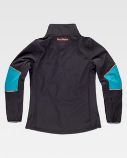 Softshell 96% Poliéster Negro / Turquesa
