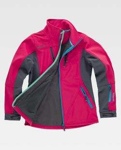 Softshell 96% Rosa Fucsia+Gris Oscuro