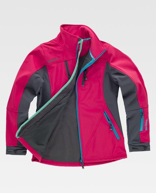 Softshell 96% Rosa Fucsia+Gris Oscuro