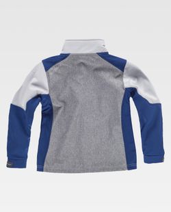 Softshell infantil combinado tricolor. Gris Jaspeado+Azulina+Gris Claro