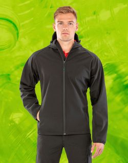 Softshell reciclado de 3 capas con capucha hombre