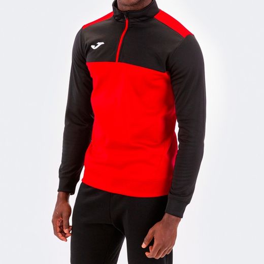 Sudadera 1/2 Cremallera Winner Rojo-Negro