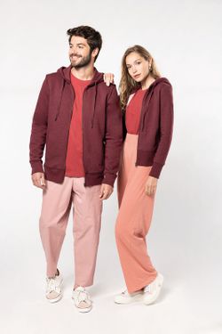 Sudadera algodón orgánico con capucha y cremallera de mujer