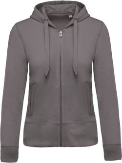 Sudadera algodón orgánico con capucha y cremallera de mujer