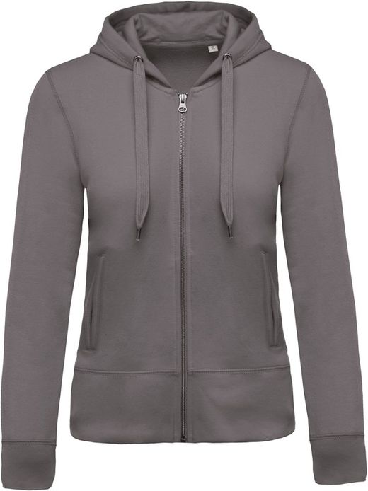 Sudadera algodón orgánico con capucha y cremallera de mujer