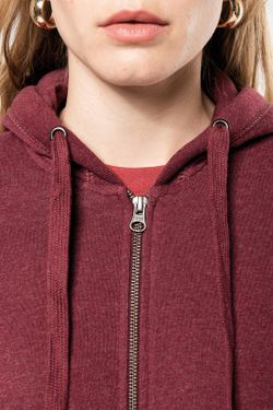 Sudadera algodón orgánico con capucha y cremallera de mujer