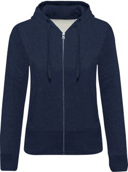 Sudadera algodón orgánico con capucha y cremallera de mujer