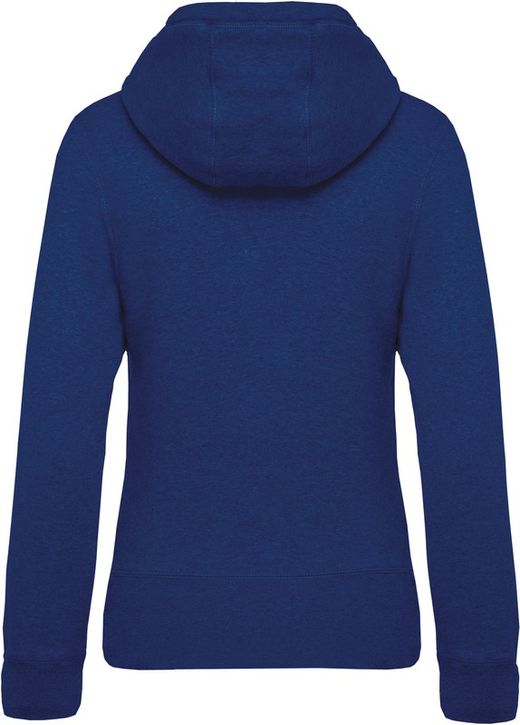 Sudadera algodón orgánico con capucha y cremallera de mujer