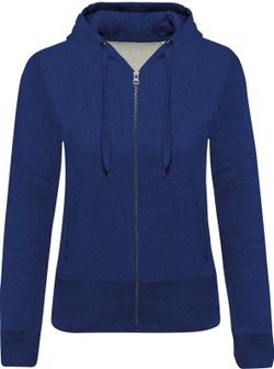 Sudadera algodón orgánico con capucha y cremallera de mujer