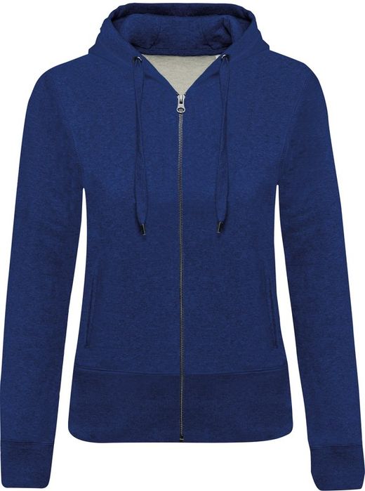 Sudadera algodón orgánico con capucha y cremallera de mujer