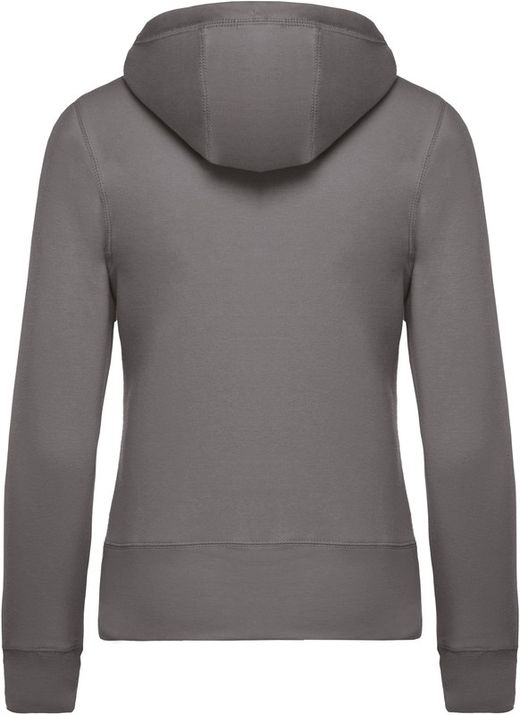 Sudadera algodón orgánico con capucha y cremallera de mujer