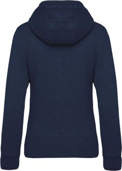 Sudadera algodón orgánico con capucha y cremallera de mujer