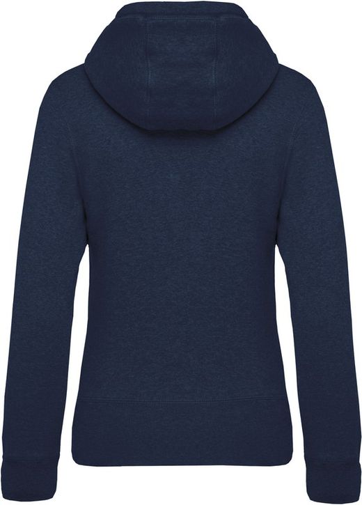 Sudadera algodón orgánico con capucha y cremallera de mujer