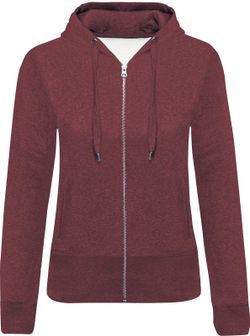 Sudadera algodón orgánico con capucha y cremallera de mujer