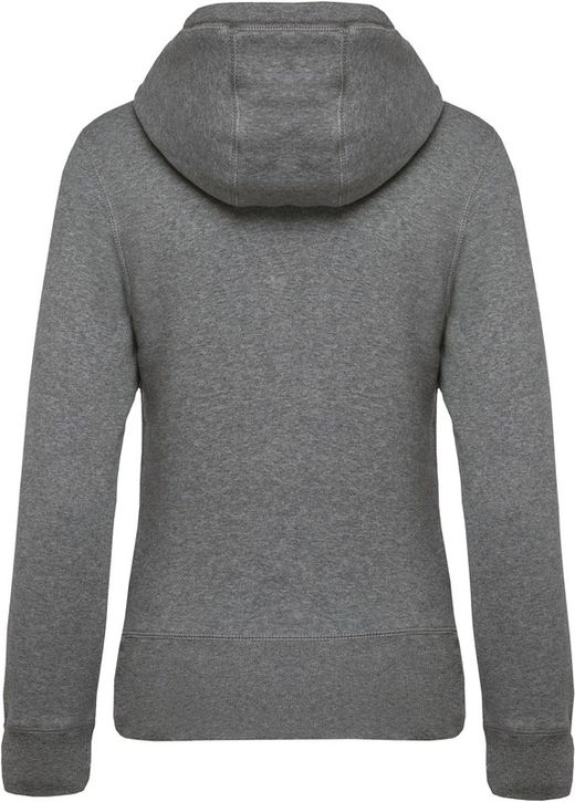 Sudadera algodón orgánico con capucha y cremallera de mujer