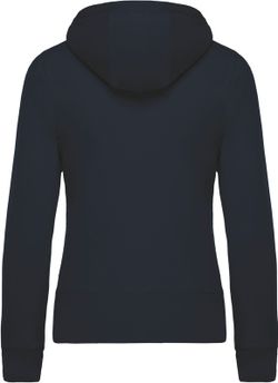 Sudadera algodón orgánico con capucha y cremallera de mujer