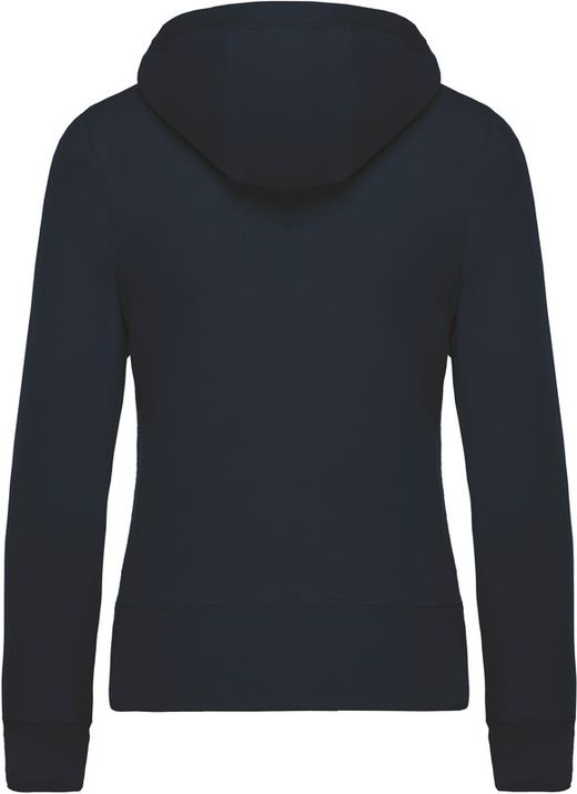 Sudadera algodón orgánico con capucha y cremallera de mujer