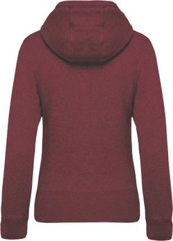Sudadera algodón orgánico con capucha y cremallera de mujer