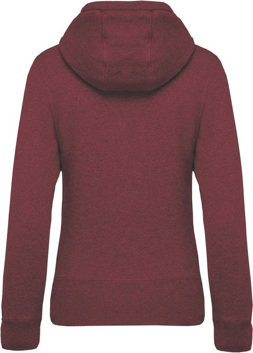 Sudadera algodón orgánico con capucha y cremallera de mujer
