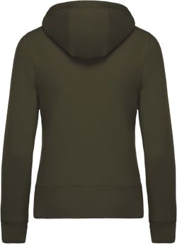 Sudadera algodón orgánico con capucha y cremallera de mujer