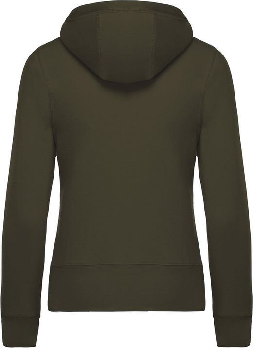Sudadera algodón orgánico con capucha y cremallera de mujer