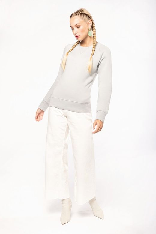 Bio-Baumwoll-Sweatshirt mit Rundhalsausschnitt und Raglanärmeln