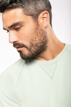 Sudadera algodón orgánico con cuello redondo y mangas raglán