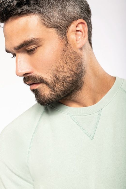 Sudadera algodón orgánico con cuello redondo y mangas raglán
