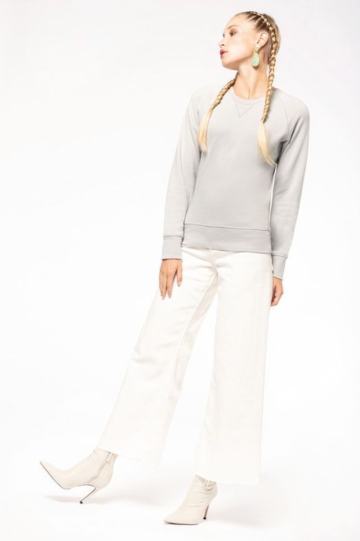 Bio-Baumwoll-Sweatshirt mit Rundhalsausschnitt und Raglanärmeln
