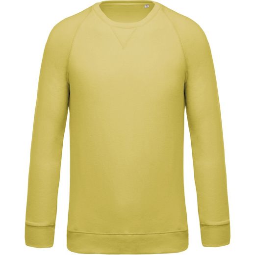 Sudadera algodón orgánico con cuello redondo y mangas raglán