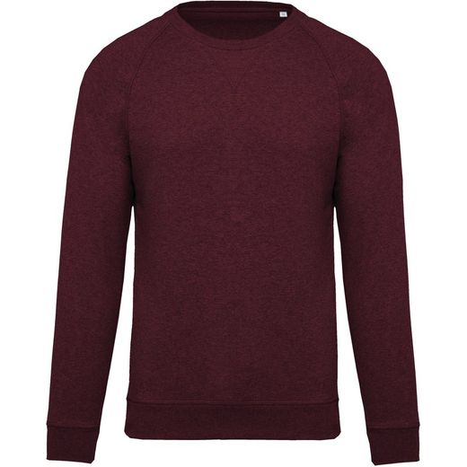 Sudadera algodón orgánico con cuello redondo y mangas raglán