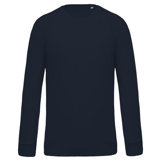 Sudadera algodón orgánico con cuello redondo y mangas raglán