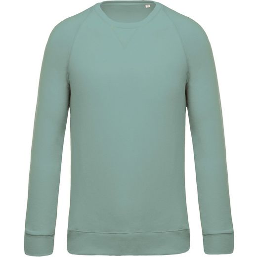 Sudadera algodón orgánico con cuello redondo y mangas raglán