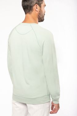 Sudadera algodón orgánico con cuello redondo y mangas raglán