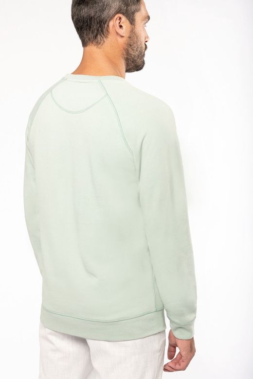 Sudadera algodón orgánico con cuello redondo y mangas raglán