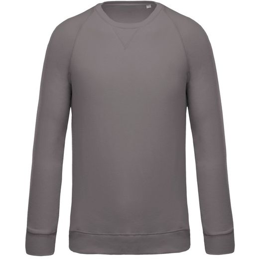 Sudadera algodón orgánico con cuello redondo y mangas raglán