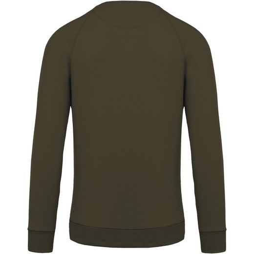 Sudadera algodón orgánico con cuello redondo y mangas raglán