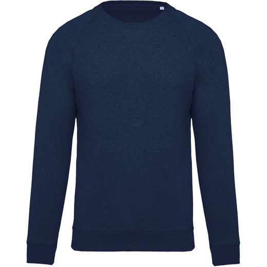 Sudadera algodón orgánico con cuello redondo y mangas raglán