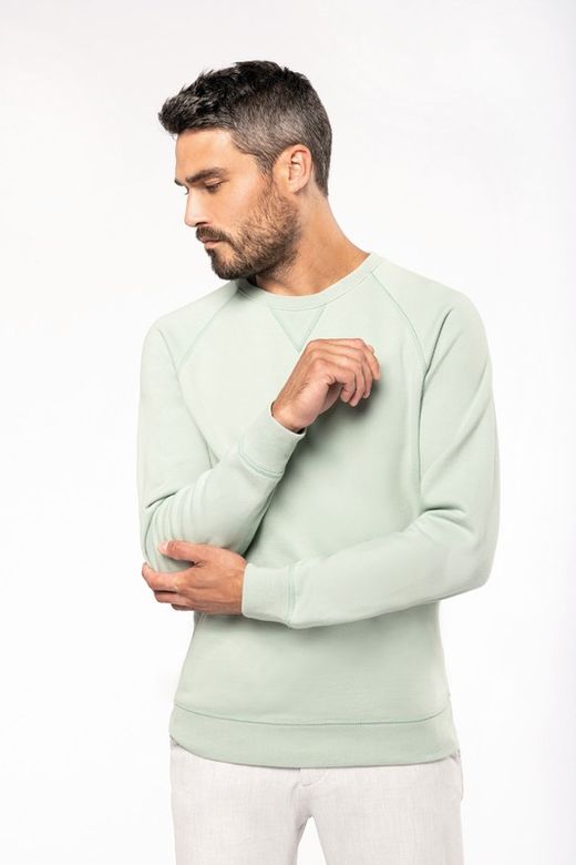 Sudadera algodón orgánico con cuello redondo y mangas raglán