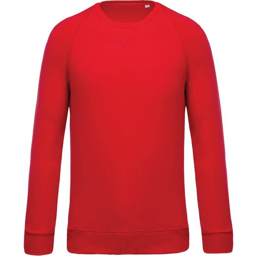 Sudadera algodón orgánico con cuello redondo y mangas raglán