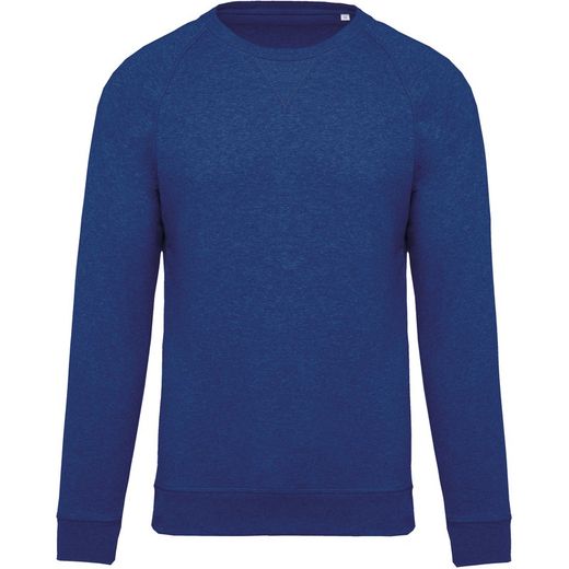 Sudadera algodón orgánico con cuello redondo y mangas raglán